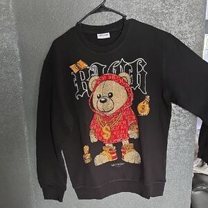 Left Point Mens Black Terry Cloth Sweatshirt